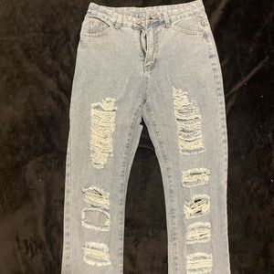 Distressed Mom Jeans.